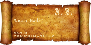 Macsa Noé névjegykártya